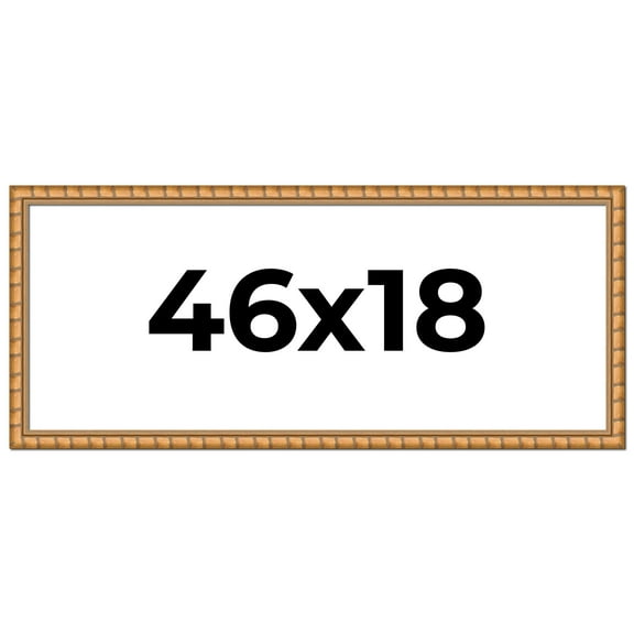 46x18 Frame Gold Real Wood Picture Frame Width 1.5 inches | Interior Frame Depth 0.5 inches |