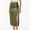 Army Green, variant on Nmnitkp Skirts for Women Solid Color High-Waisted Slit Strap Mid-Calf Skirt Summer Elastic High Waisted Side Slit Long Skirt & Exudes Elegant Charisma Midi Skirt