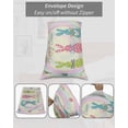 thumbnail image 6 of Easter Bunny Pillow Cases Standard Size Set of 2 - Microfiber Bed Throw Pillow Covers, Easter Eggs Spring Watercolor Bows Flower Decorative Lumbar Pillow Cover with Envelope Closure for Sofa 20"x26", 6 of 6