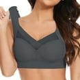 thumbnail image 3 of Women Large Strapless Lace Tank Top Bra Thin Side-Fold Side Breast Gather Adjustable Wire-Free; Perfect For Everyday Shaping(g-Grey,7X-Large), 3 of 5