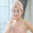 thumbnail image 3 of 2 Pack Hair Towel Wrap,Hair Drying Towel with Button, Hair Towel, Dry Hair Hat, Bath Hair Cap, 3 of 5