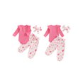 thumbnail image 2 of Gupgi Ensemble de la Saint-Valentin pour Bébé Fille Body à Manches Longues Col Rond Pantalon Imprimé Cœur Bandeau, 2 of 9
