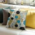 thumbnail image 3 of BANET Abstract Throw Pillow Cushion Cover, Geometric Circles Dotted Yellow Rounds on Zig Zag Lines Background Art Print, Decorative Square Accent Pillow Case 22x22in, 3 of 5