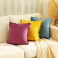 thumbnail image 1 of SZTXJ Set of 3 Decorative Velvet Cushion Covers Sofa Pillow Case 45X45CM (Purple Yellow Blue) Soft Comfortable Decoration Home Living Room Bedroom for, 1 of 5