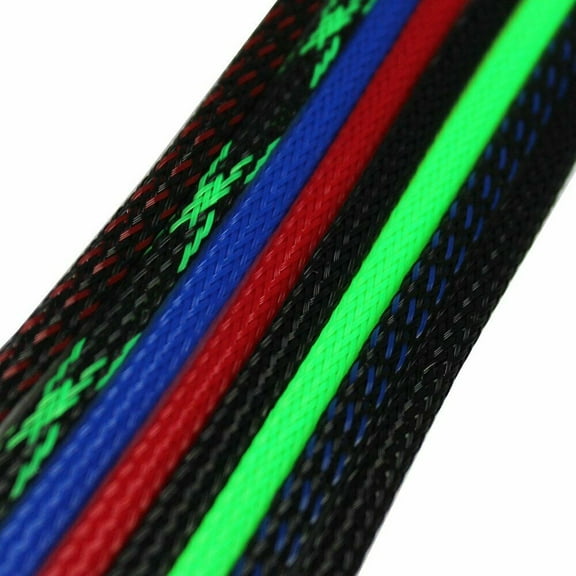 Braided Sleeving Cable Management Expandable PET Electric Wire Wrap Organize Lot 10ft/30ft/50ft/100ft