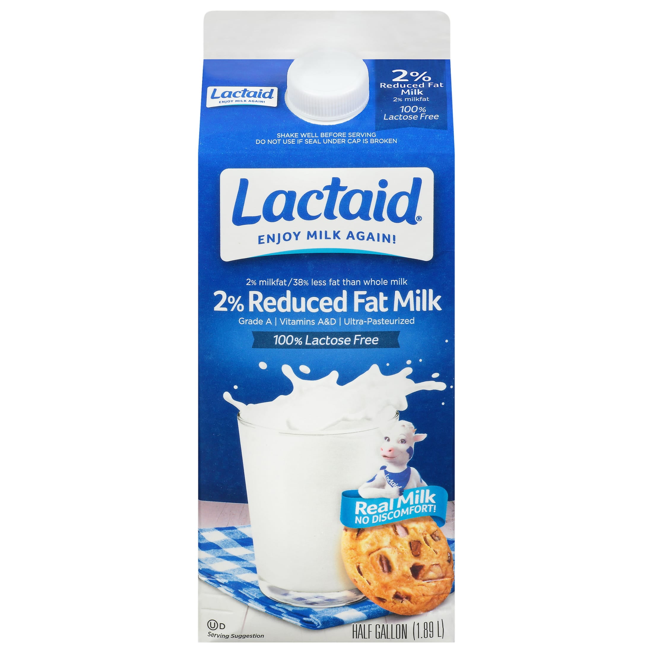 Lactaid 100% Lactose Free 2% Reduced Fat Milk, Half Gallon, 64 fl oz