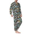 thumbnail image 2 of Lsque Moose Squirrel owls tree Pattern Long Sleeve Pajama Set for Men - Soft 2-Piece Sleepwear and Loungewear Set with Pockets, Comfy Nightwear-X-Large, 2 of 7