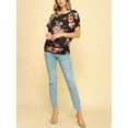 thumbnail image 5 of Made by Johnny Women's Dolman Drape Top with Side Shirring XXXXXL BLACK_FLORAL, 5 of 6