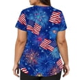 thumbnail image 5 of KDDYLITQ Womens 250 Year American Anniversary Tshirt Liberty Red White and Blue Short Sleeve T-Shirts Vintage Printed Freedom Tees Usa Star Stripes Plus Size V Neck Blouses Navy L, 5 of 6