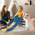 thumbnail image 3 of 3-in-1 Toddler Slide, First Slide Indoor Outdoor Playground Slide with Folding for Easy Storage, Kids Toddlers Boys Girls Ages 18 Months to 5 Years, Kids Slide with Basket Hoop and Ball, 3 of 8