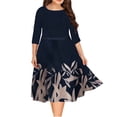 thumbnail image 2 of Fankiway Liquidation Robes à Manches Longues Femme Mode Tempérament Manches Imprimées Col Rond Grande Taille Robes Femmes Grande Taille Liquidation, 2 of 7