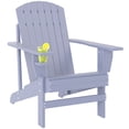 thumbnail image 2 of Outsunny Oversized Adirondack Chair, Outdoor Fire Pit and Porch Seating, Classic Log Lounge w/ Built-in Cupholder for Patio, Backyard, Gray, 2 of 9