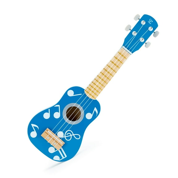 Hape Kid's Wooden 21" Blue Ukulele, Kids Musical Instrument Toy
