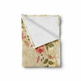 thumbnail image 2 of Vintage Soft Flannel Fleece Throw Blanket, Oval Shape Floral Crown Leaves and Roses over Damask Motif Shabby Boho, Cozy Plush for Indoor and Outdoor Use, 50" x 60", Yellow Green Pink, by Ambesonne, 2 of 6