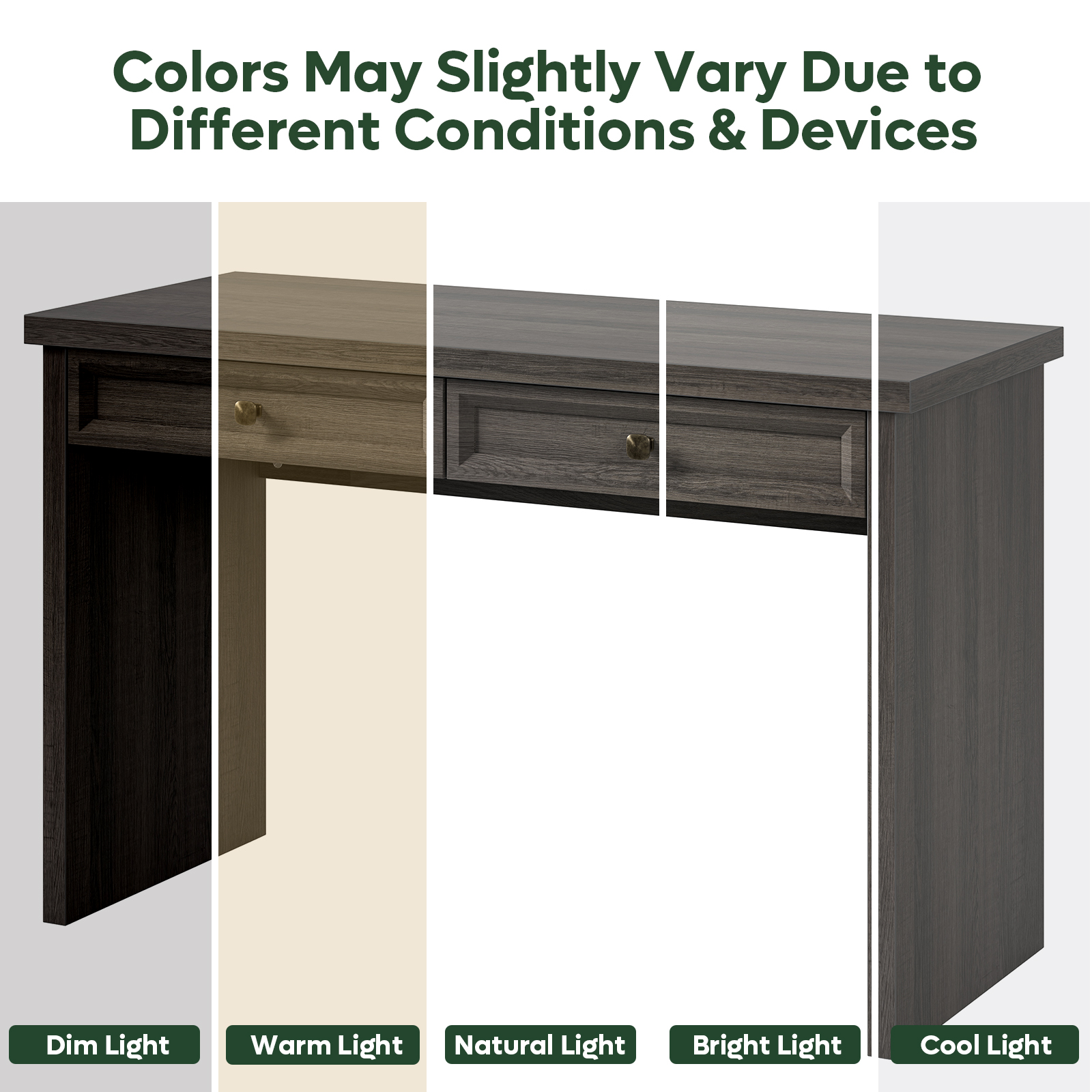 Bestier 47" Computer Desk with Drawers, Modern Farmhouse Gray photo 8
