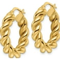 thumbnail image 2 of 10K Yellow Gold 10Ky Polished 5.3Mm Hollow Twisted Round Hoop Earrings (Width 5.3) - Jbsp, 2 of 5