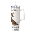 thumbnail image 2 of Funny Cat Lover Gift Cup Insulated Tumbler Stainless Steel Vacuum Travel Mug 40 oz with Handle and Straw Lid, 2 of 7