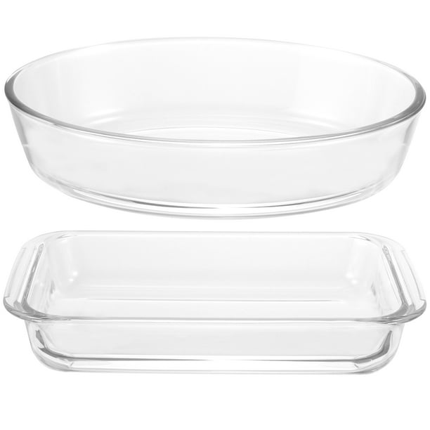 NUOLUX 2Pcs Glass Baking Dish Glass Casserole Dish Bakery Cake Dish