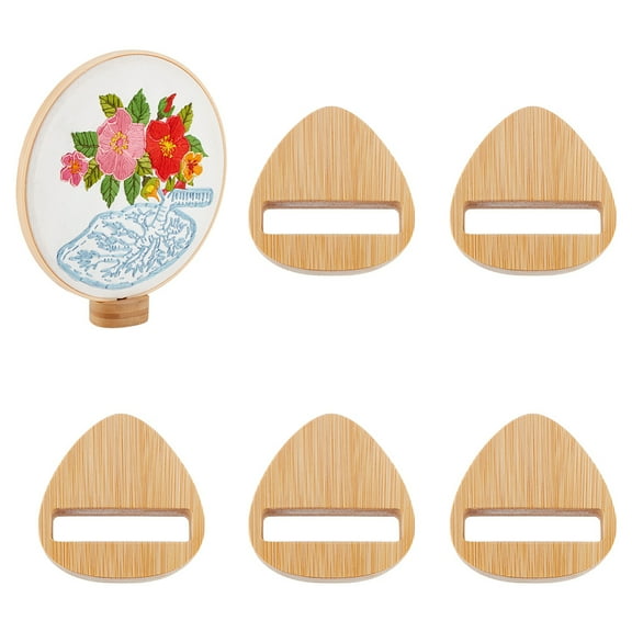 6Pcs Triangle Wood Embroidery Hoop Easels Embroidery Circle Display Stands BurlyWood 5x5x2cm Inner Diameter: 4.2x1cm