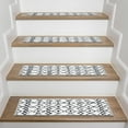 thumbnail image 5 of World Rug Gallery Modern Boho Design Non-Slip Stair Treads (Set of 13) 8.6" x 26" Cream, 5 of 5