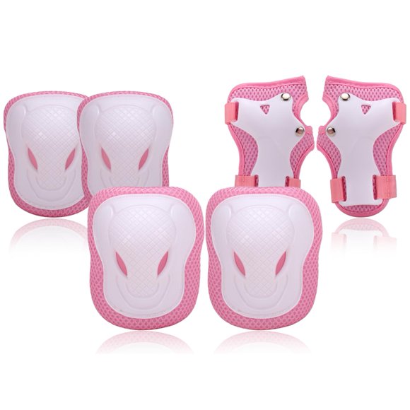 Amdohai Kids Knee Pads Set 6 in 1 Protective Gear Kit Knee Elbow Pads with Wrist Guards Children Sports Safety Protection Pads for Cycling Roller