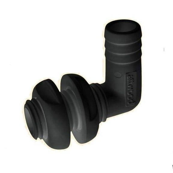 Attwood Mari 38701 90 deg Thru-Hull Fitting, Black