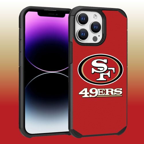 Apple iPhone 14 Pro Max (6.7) - NFL Licensed San Francisco 49ers Red Textured Back Cover on Black TPU Skin