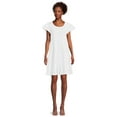 thumbnail image 4 of Time and Tru Women's Short Sleeve Tiered Knit Dress, Sizes XS-XXXL, 4 of 5