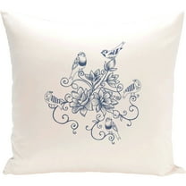 Simply Daisy 16" x 16" Antique Flowers Floral Print Pillow, White