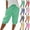 #03 Green, variant on Women Striped Gingham Knee Length Bermuda Shorts Plaid Baggy Pajama Lounge Shorts Resort Cute Daily Bottoms ,M,#03 Blue