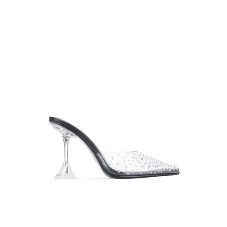 

VIRTUAL LUCITE OF YOU CLEAR HEEL MULE-BLACK