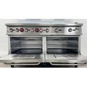 60-Inch Commercial Gas Range with 6 Burners, Flat Griddle, and Double Standard Ovens – Stainless Steel, NSF