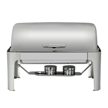 Rectangular Catering Tray - UBesGoo 8Qt Stainless Steel Roll Top Chafing Dish Complete Full Size Chafer Buffet Dish, for Catering Buffet Warmer Tray Kitchen Party Dinner