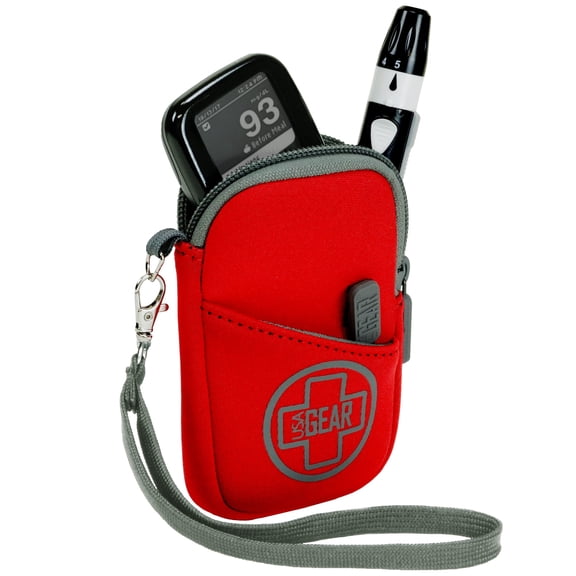 USA Gear Glucose Monitor Case and Inhaler Holder - Water Resistant Neoprene, Belt Loop, Wrist Strap