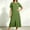 Army Green, variant on IUYRTFE Women's Short Sleeve Round Neck Midi Dress Side Slit Pockets Cotton Linen Summer Casual Tunic Dress