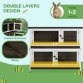 thumbnail image 4 of PawHut 46" Outdoor Rabbit Hutch W/ Removable, Trays & Ramp for 1-2 Rabbits, 4 of 10