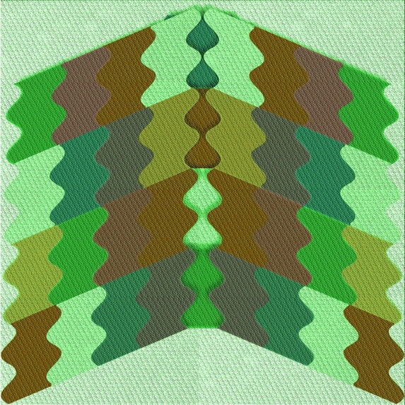 Ahgly Company Indoor Square Patterned Fern Green Area Rugs, 5' Square