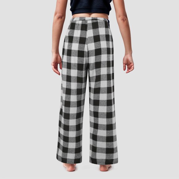 Dakiuu Family Matching Christmas Plaid Flannel Baggy Loungewear Pants Adult Kids Buffalo Elastic High Waist Wide Leg Pajama Bottoms Loose Casual Sleep Trousers for Women Men Boys Girls All Ages