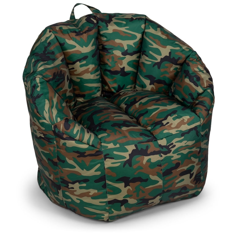 Big Joe Milano Bean Bag Chair, Green Woodland Camo Smartmax