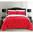 thumbnail image 2 of Pleated Sherpa Comforter Set 3-Piece Reversible Comforter Set Full/Queen Red, 2 of 3