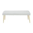 thumbnail image 3 of Nathaniel White Faux Fur Bench - Upholstered - Gold Metal Legs, 3 of 9