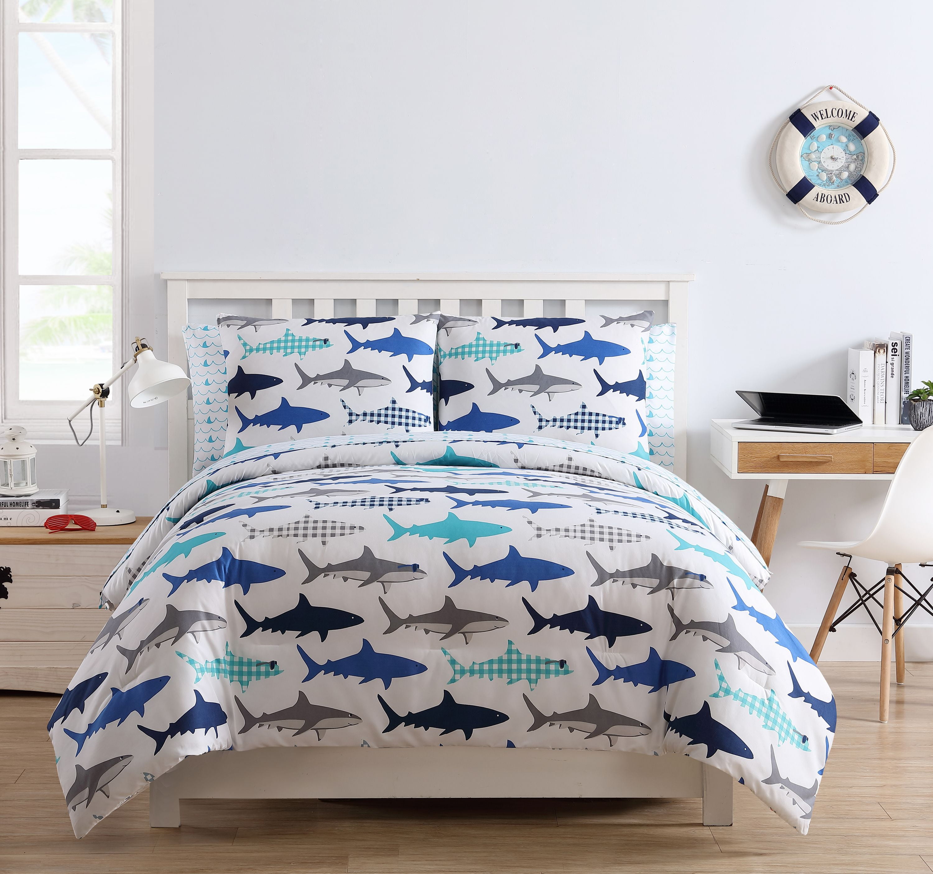 VCNY Home Finn Shark Bed-in-a-Bag Set - Walmart.com