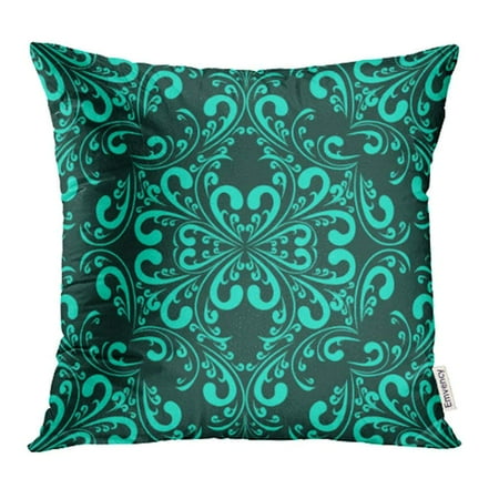 - YWOTA Blue Rich Turquoise Floral Pattern Scroll Wall Antique Beautiful Classy Continuous Pillow Cases Cushion Cover 20x20 inch