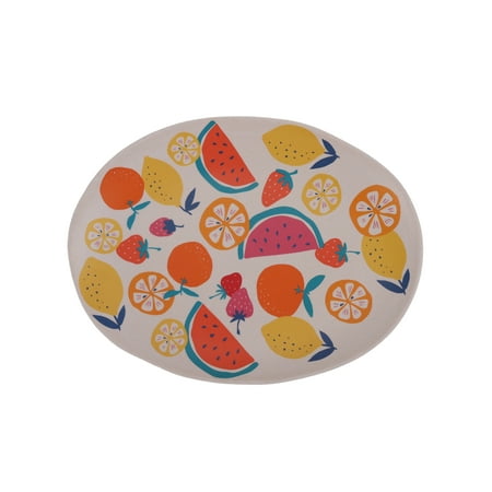 

Mainstays 15-inch Eco-Friendly Bamboo Melamine Large Oval Serving Tray Assorted Fruit