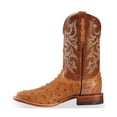 thumbnail image 3 of Justin Men's Waxy Full Quill Ostrich Western Boot Broad Square Toe Cognac 10.5 D(M) US, 3 of 7