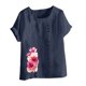 thumbnail image 2 of Camisetas de Manga Corta para las Mujeres Impreso Botón de Manga Corta Camiseta Blusa Poliéster, Ropa Casual Mirar Superior para las Mujeres, 2 of 4