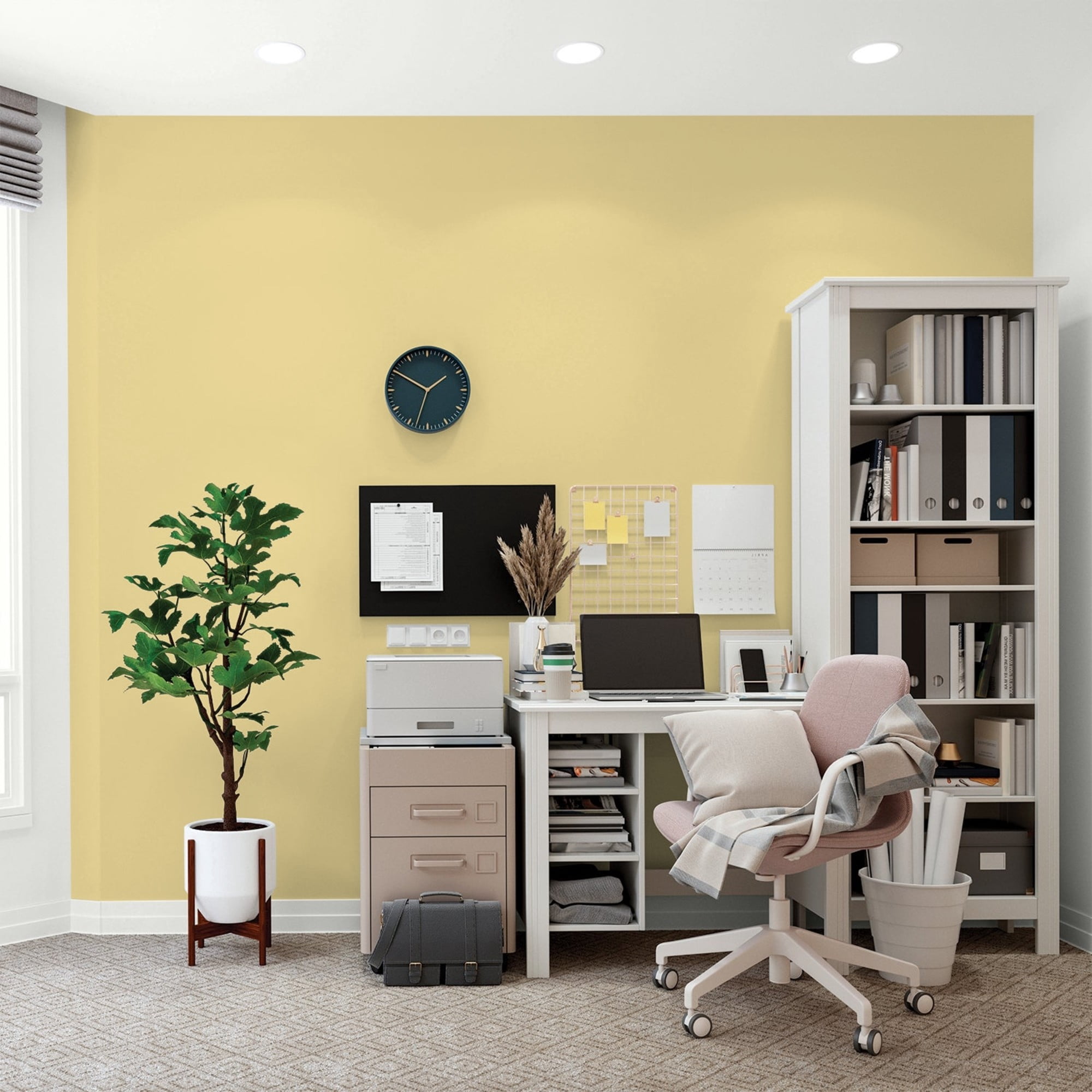 Glidden Fundamentals Wayward Wind / Yellow, Flat Interior Paint, 1 Quart