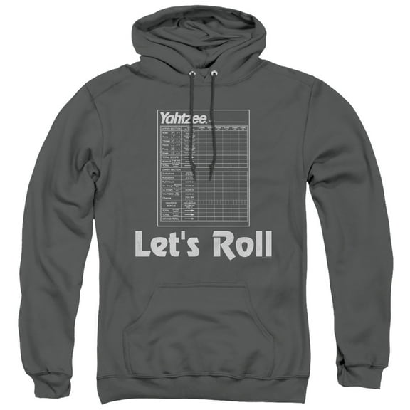 Yahtzee Lets Roll Adult Pullover Hoodie Sweatshirt Charcoal