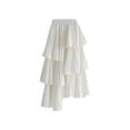 thumbnail image 1 of Aayomet Womens Skirt Waisted A Line Skirt With Layered Design Flattering and Slimming Mid Length Solid Color (White, One Size), 1 of 5