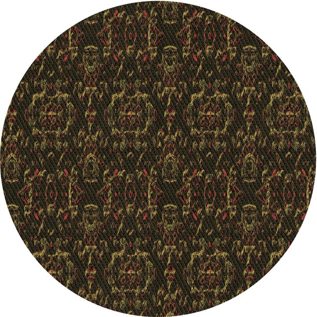 Ahgly Tapis Rond Lavable en Machine Intérieur Transitionnel Rouge Brun, 3 Pieds Rond
